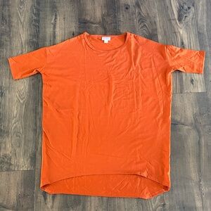 LuLaRoe Short-Sleeve Tunic Tee in Burnt Orange